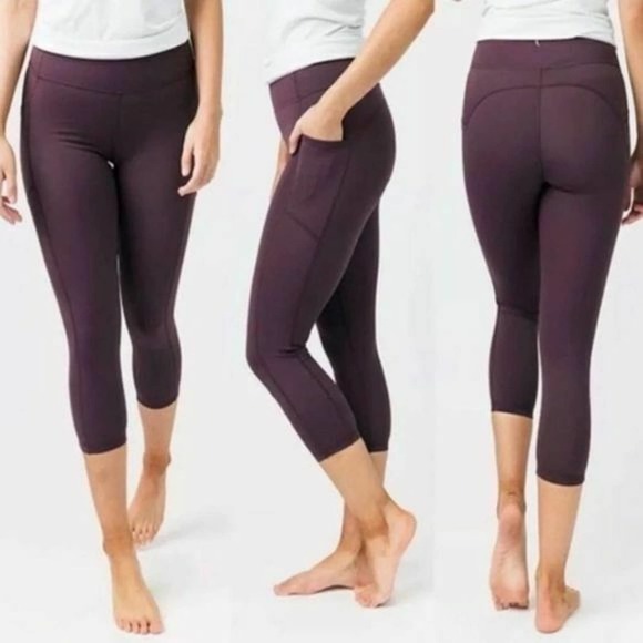 ZYIA Pants - Zyia Active Brilliant High Rise Pockets Leggings Crop Purple Womens 2 (XS)